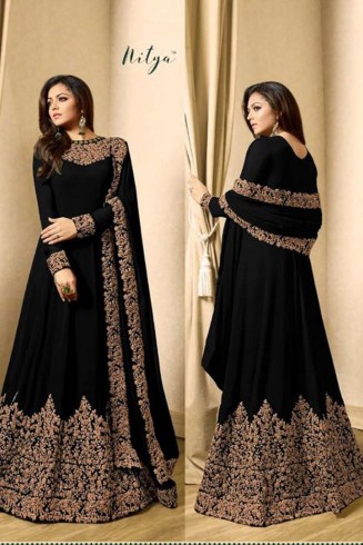 BLACK WEDDING WEAR FLOOR LENGTH ANARKALI SUIT (2 weeks delivery)