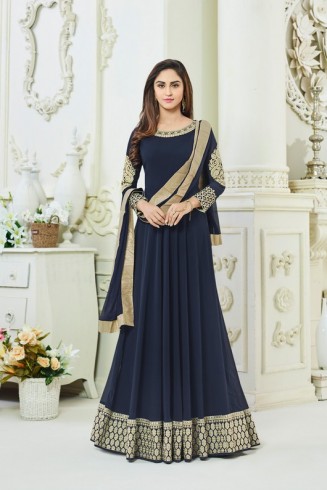 Navy Blue Evening Gown 