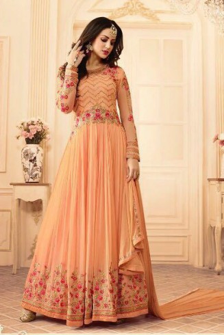 SA-108 ORANGE SAJJAN ALAAMIN PUNJABI STYLE ANARKALI OUTFIT