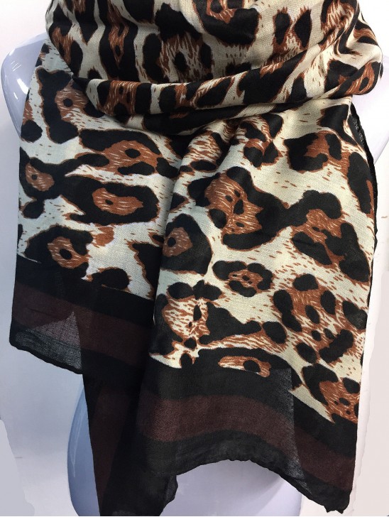 New Animal Leopard Printed Chiffon Scarf