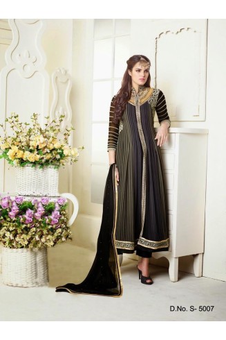 5007 BLUE AND BLACK SHAZIYA PARTY WEAR SALWAR KAMEEZ SUIT