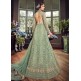 SAGE GREEN HEAVY EMBROIDERED INDIAN WEDDING & EVENING GOWN SAGE GREEN HEAVY EMBROIDERED INDIAN WEDDING & EVENING GOWN