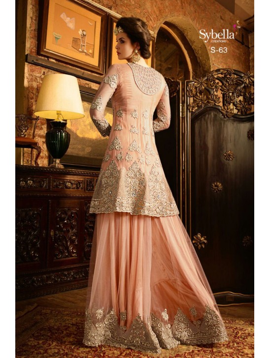 S-63 PEACH SYBELLA ANGELLIQUE WEDDING WEAR DRESS S-63 PEACH SYBELLA ANGELLIQUE WEDDING WEAR DRESS