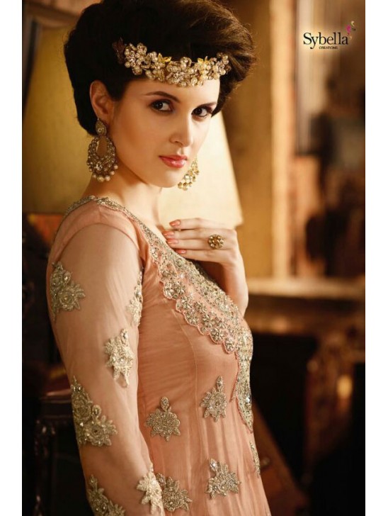 S-63 PEACH SYBELLA ANGELLIQUE WEDDING WEAR DRESS S-63 PEACH SYBELLA ANGELLIQUE WEDDING WEAR DRESS