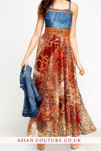 Contrast Floral Maxi Bolero Dress