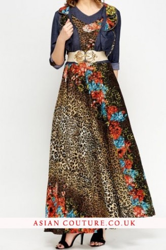 Marvelous Mesh Overlay Belted Maxi Dress