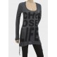Gunmetal Grey Designer Ladies Slogan Long Top Gunmetal Grey Designer Ladies Slogan Long Top