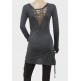 Gunmetal Grey Designer Ladies Slogan Long Top Gunmetal Grey Designer Ladies Slogan Long Top