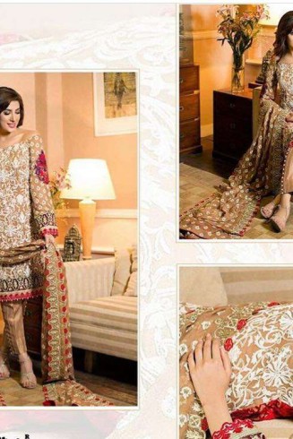 Beige Mehwish Hayat Pakistani Style Salwar Suit