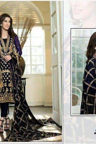 BLACK MEHWISH HAYAT PAKISTANI STYLE READY MADE GEORGETTE SALWAR SUIT