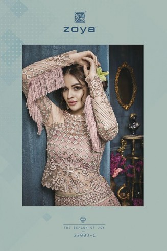 22003-C PINK ZOYA CELEBRITY HEAVY EMBROIDERED INDIAN BRIDAL WEDDING LEHENGA
