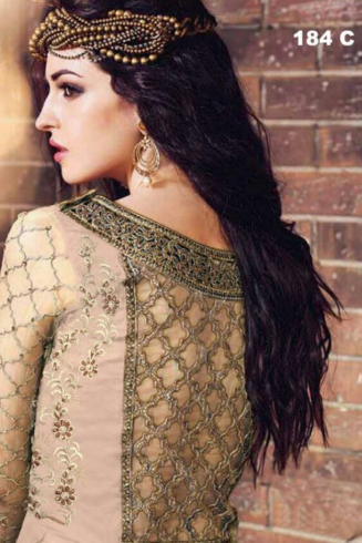 Peach Indian Bridal Anarkali Suit Heavy Embellished Gown