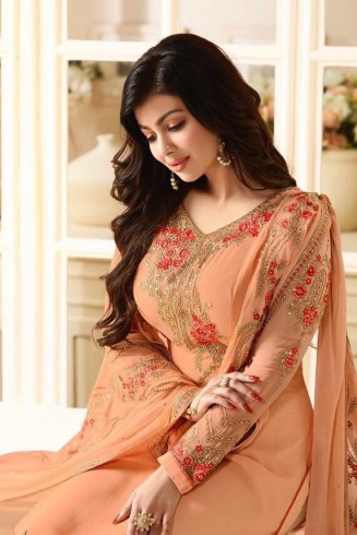 Orange Dress Party Wear Salwar Suit