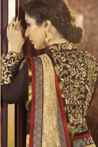Brown Embellished Wedding Saree Indian Designer Sari