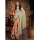 Orange & Grey Indian Designer Party Saree Orange & Grey Indian Designer Party Saree