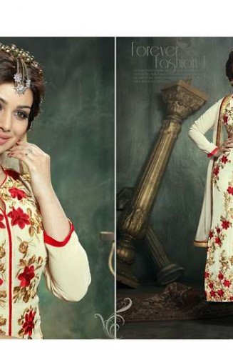 U1002 BEIGE AYESHA TAKIA ANARKALI STYLE SALWAR KAMEEZ SUIT