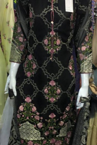ZMRB-1 Stunning Black Maria b Inspired Embroidered Ready Made Suit
