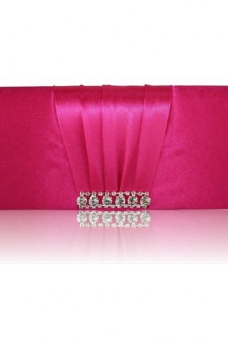 Pink Crystal Satin Clutch/Evening Bag