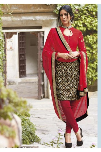 Black & Red Indian Embroidered Shalwar Kameez