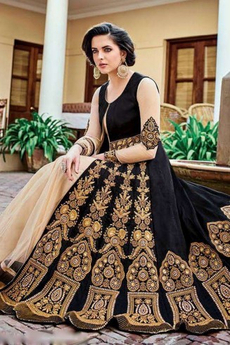 Black & Gold Indian Wedding Dress