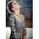 Grey & Gold Front Slit Indian Anarkali Gown Grey & Gold Front Slit Indian Anarkali Gown