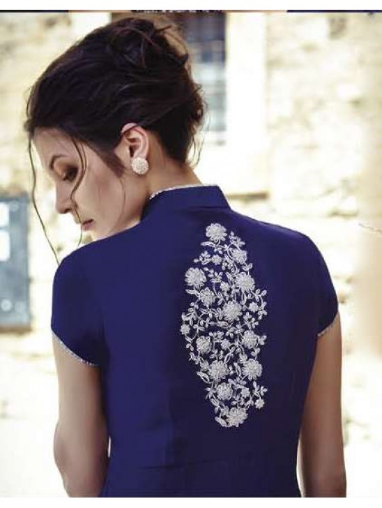 Navy Blue Pakistani Designer Party Wear Salwar Suit Navy Blue Pakistani Designer Party Wear Salwar Suit