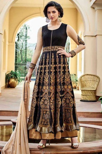 Black & Gold Indian Wedding Dress