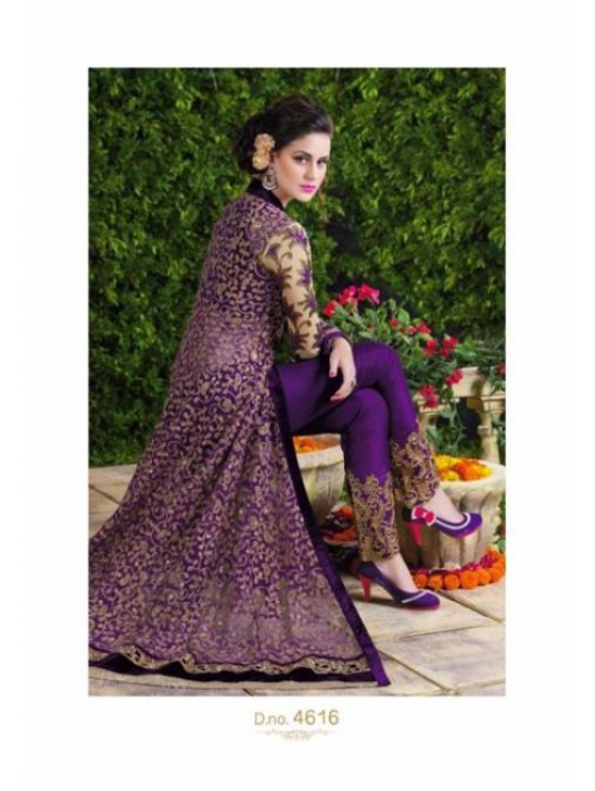 4616 Purple Princess Wedding Wear Embroidered Gown 4616 Purple Princess Wedding Wear Embroidered Gown