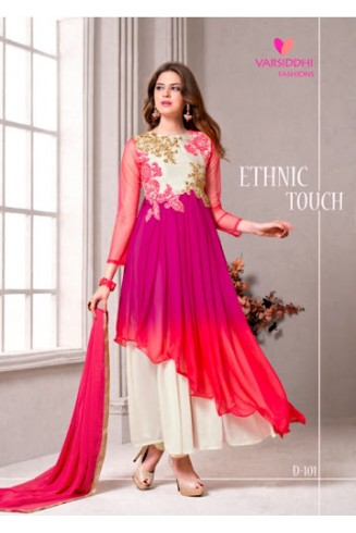 D 101 Pink, Orange & White Varsiddhi Georgette Salwar Kameez