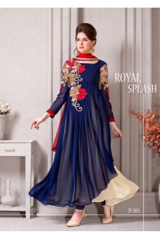 D 105 Navy Blue Varsiddhi Georgette Salwar Kameez