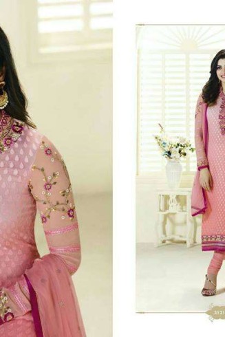 K3121 PINK KASEESH PRACHI MAGICAL BRASSO SUIT