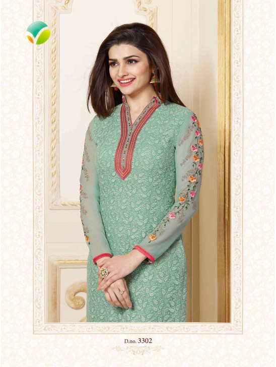 K3302 GREEN KASEESH PRACHI-15 PARTY WEAR SALWAR KAMEEZ SUIT K3302 GREEN KASEESH PRACHI-15 PARTY WEAR SALWAR KAMEEZ SUIT