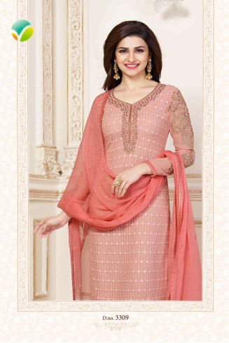 K3309 PEACH KASEESH PRACHI-15 PARTY WEAR SALWAR KAMEEZ SUIT