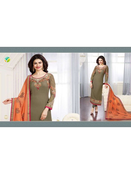 Mehndi Green & Orange Pakistani Salwar Suit Mehndi Green & Orange Pakistani Salwar Suit