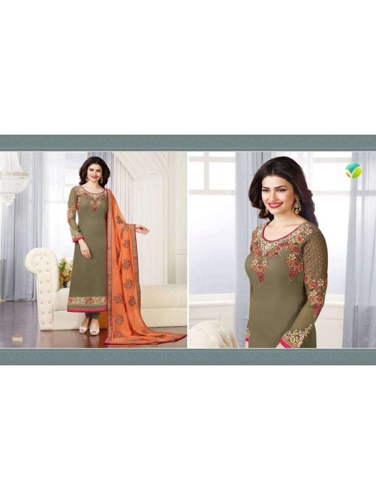 Mehndi Green & Orange Pakistani Salwar Suit Mehndi Green & Orange Pakistani Salwar Suit