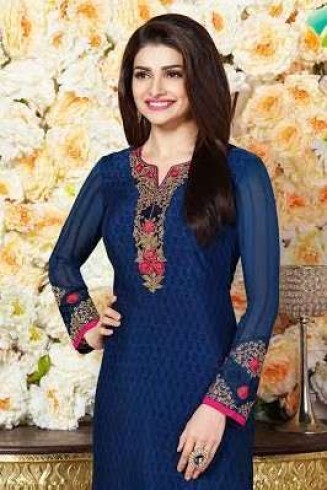 KS3481 NAVY KASEESH SILKINA CREPE SALWAR SUIT