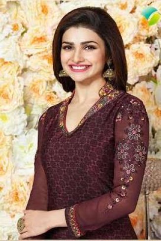 KS3483 PLUM KASEESH SILKINA CREPE SALWAR SUIT