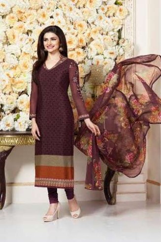 KS3483 PLUM KASEESH SILKINA CREPE SALWAR SUIT