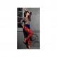 MS12012 Navy Blue With Red MAISHA MASKEEN Dress In Velvet Material MS12012 Navy Blue With Red MAISHA MASKEEN Dress In Velvet Material