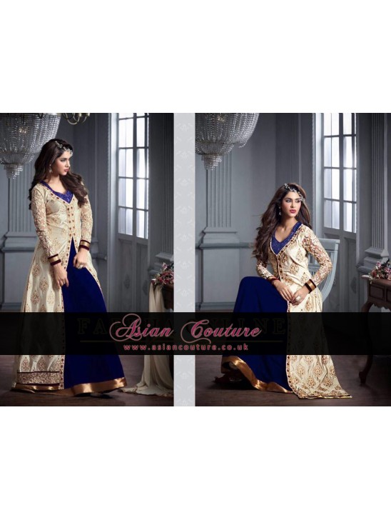 M20002-B BLUE AND SILVER GEORGETTE PARTY WEAR ANARKALI SUIT M20002-B BLUE AND SILVER GEORGETTE PARTY WEAR ANARKALI SUIT