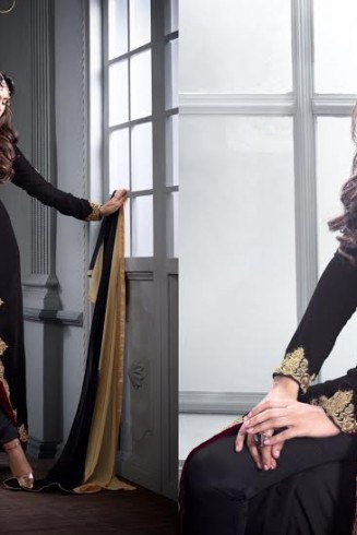 M20001 BLACK  MASKEEN GEORGETTE BY MAISHA PARTY WEAR SUIT