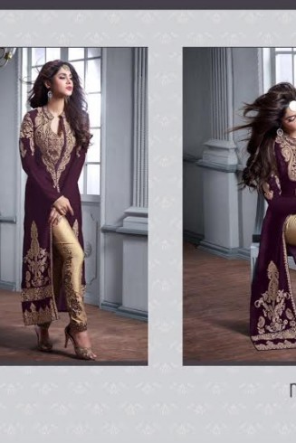M20004 PLUM MASKEEN GEORGETTE BY MAISHA PARTY WEAR SUIT