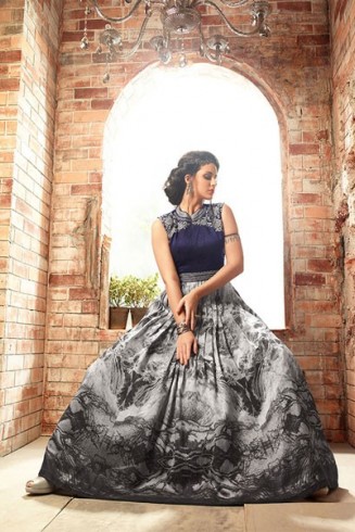 ZMA3406 PURPLE AND GREY MAISHA LAVISH 3 PARTY WEAR SUIT 