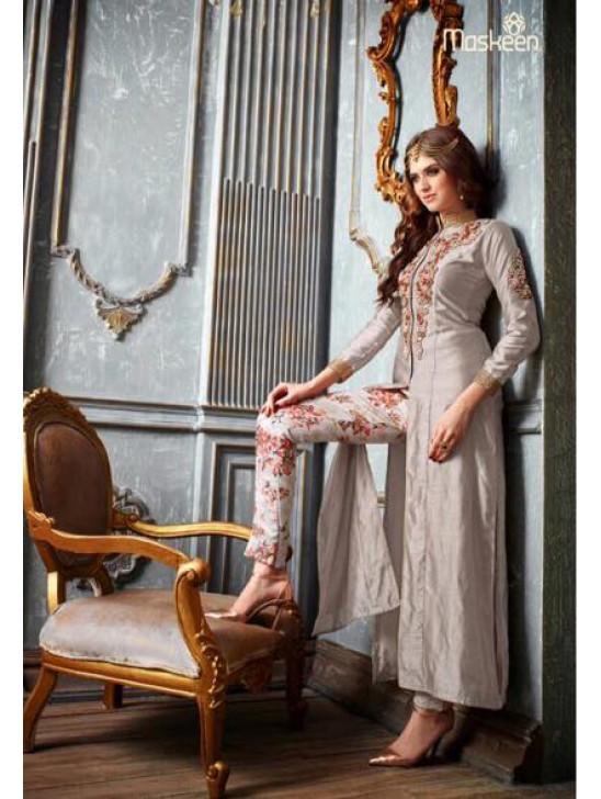 Ash Grey Designer Dress Indian Party Wear Suit Ash Grey Designer Dress Indian Party Wear Suit