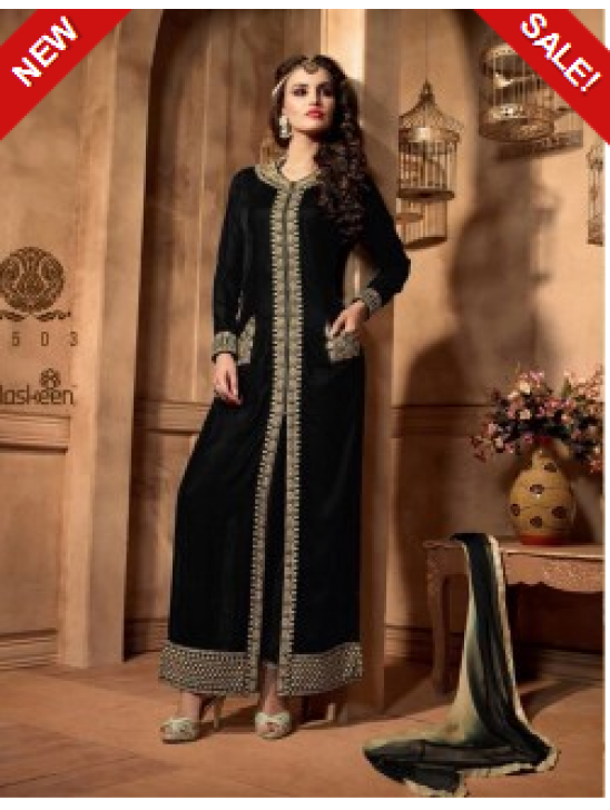 M2503 BLACK MAISHA MASKEEN VELVET SALWAR SUIT. M2503 BLACK MAISHA MASKEEN VELVET SALWAR SUIT.