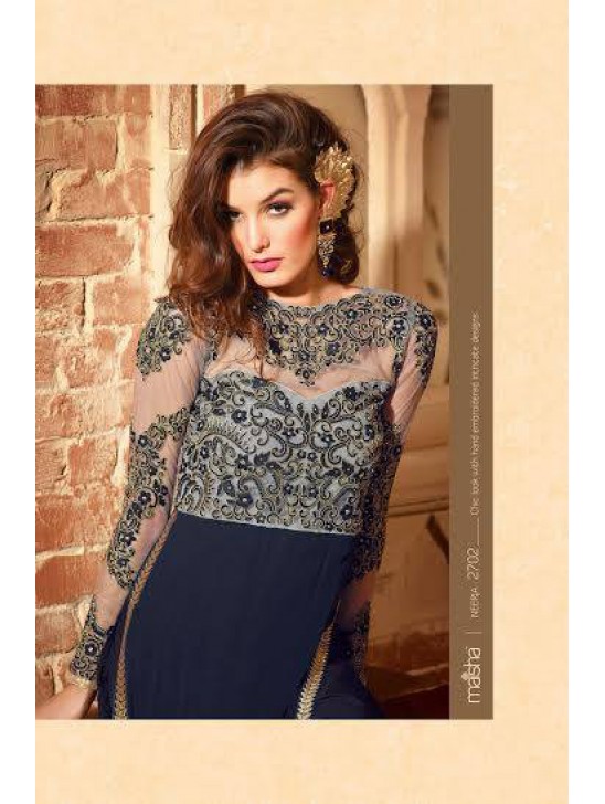 MN2702 SNORKEL BLUE MAISHA NEERJA GEORGETTE SUIT MN2702 SNORKEL BLUE MAISHA NEERJA GEORGETTE SUIT
