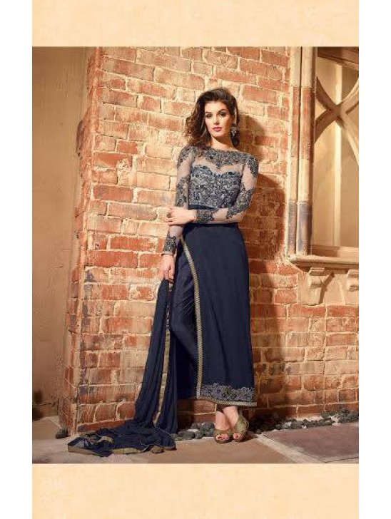 MN2702 SNORKEL BLUE MAISHA NEERJA GEORGETTE SUIT MN2702 SNORKEL BLUE MAISHA NEERJA GEORGETTE SUIT
