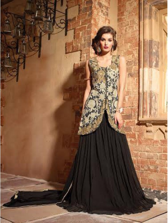 MN2706 BLACK MAISHA NEERJA GEORGETTE ANARKALI SUIT MN2706 BLACK MAISHA NEERJA GEORGETTE ANARKALI SUIT