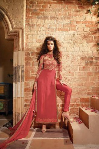 MN2709 PEACH MAISHA NEERJA GEORGETTE SUIT