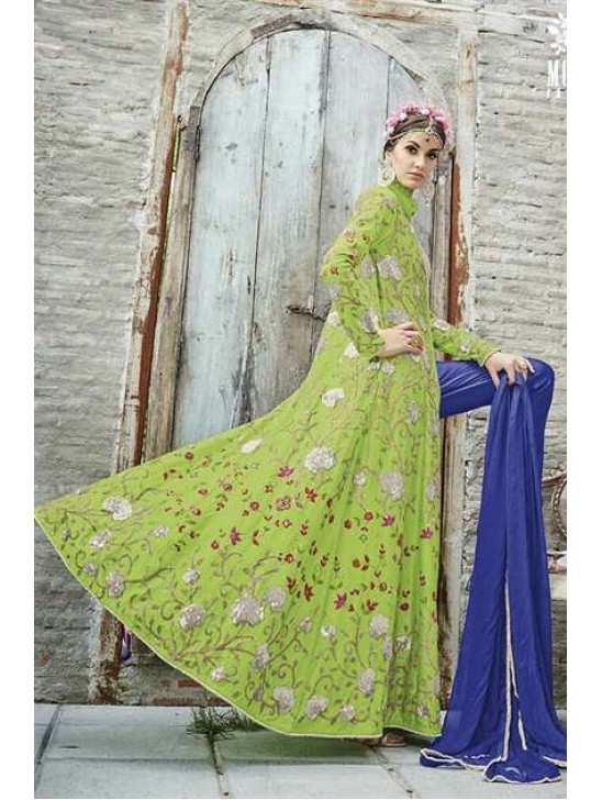 M24003 LIGHT GREEN MOHINI HEAVEY EMBROIDERED ANARKALI DRESS M24003 LIGHT GREEN MOHINI HEAVEY EMBROIDERED ANARKALI DRESS